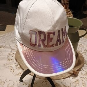 Justice White Cap with Iridescent Brim
